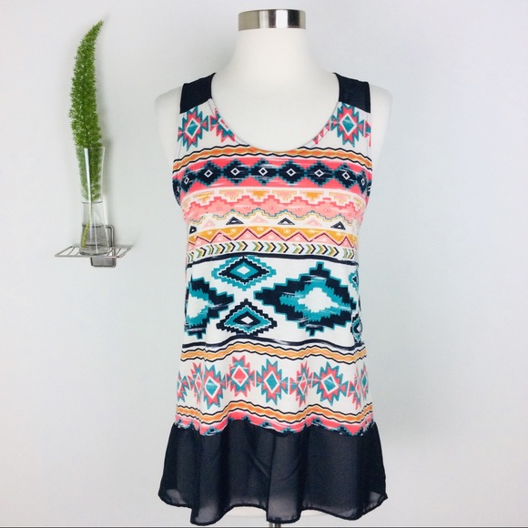 Charming Charlie Beautiful Printed Tank Top (S) - Picture 3 of 5